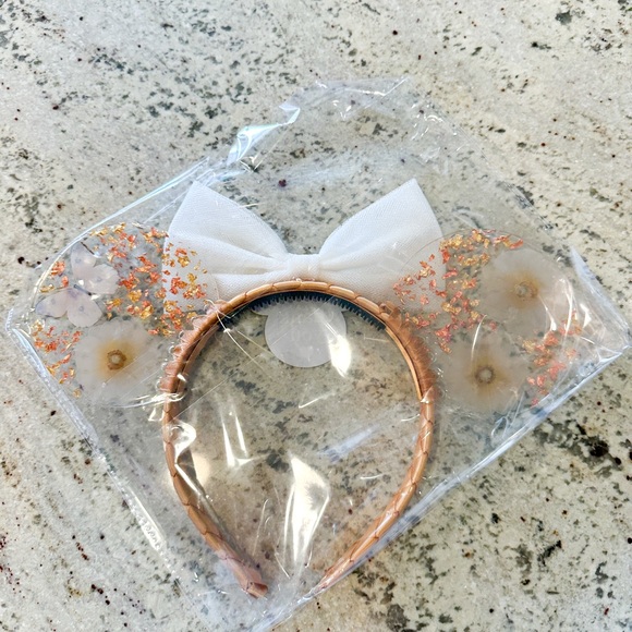 Floral Mouse Ears Headband with Bow - Picture 4 of 11